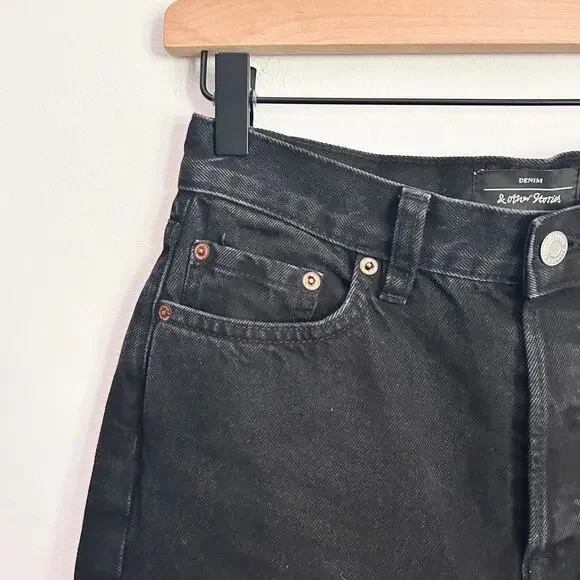 & Other Stories Hi Rise Straight Denim Jeans Black Size 26 - Picture 5 of 7